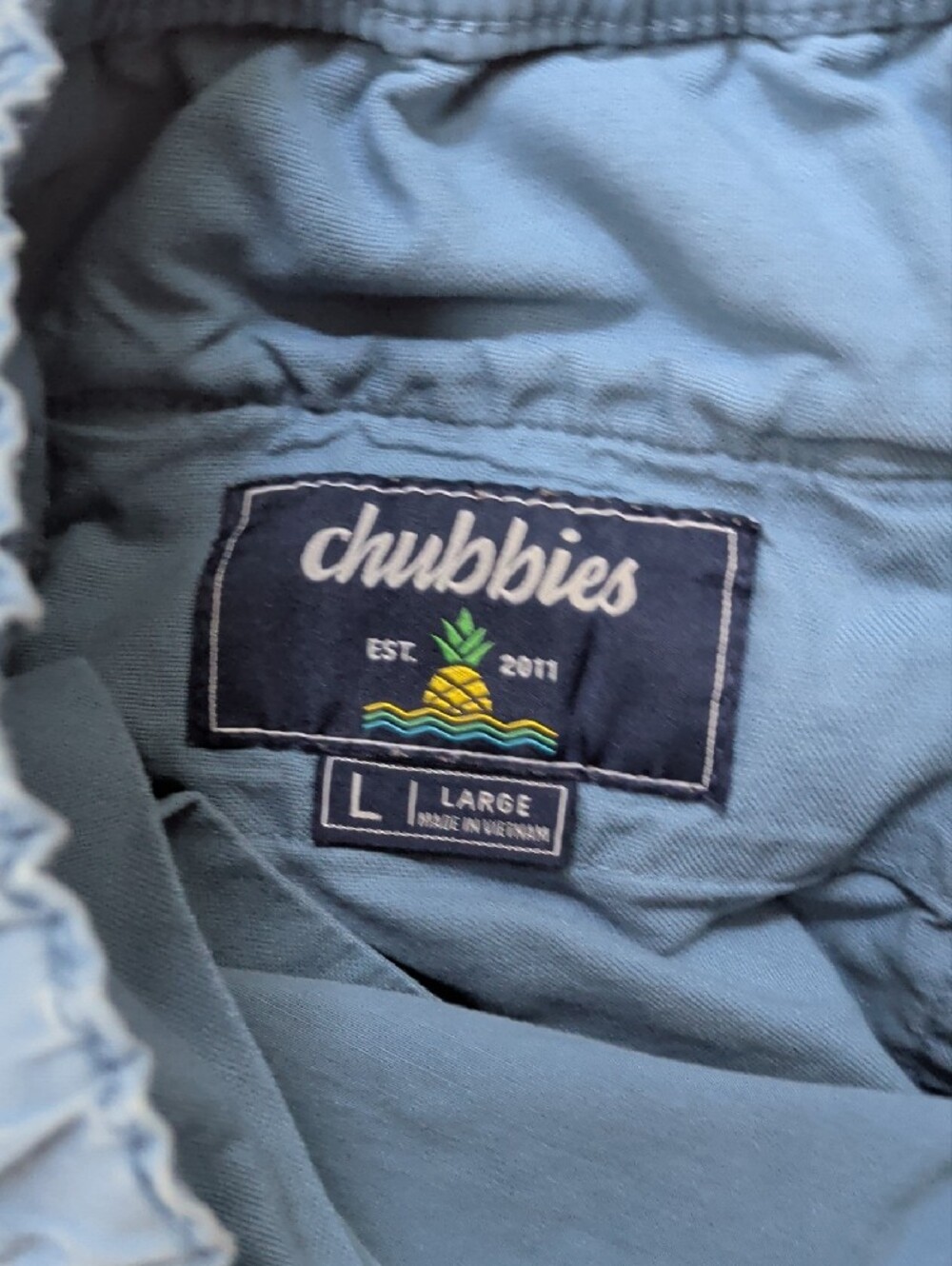 chubbies Light Blue Flat-Front Men's Shorts - Picture 2 of 5